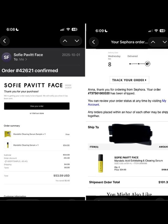 Sofie Pavitt Mandelic Clearing Serum -  2x full size + 1x travel size - Picture 6 of 6